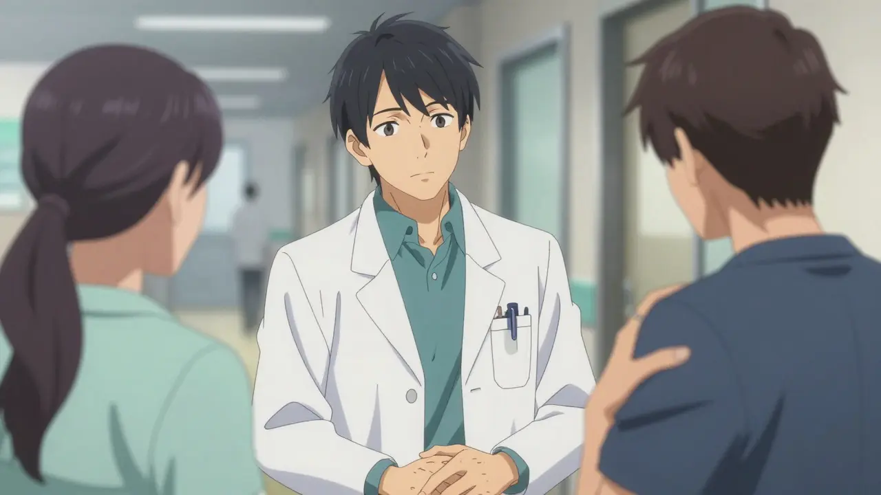 Patient having a clear conversation with a healthcare provider in a clinic.